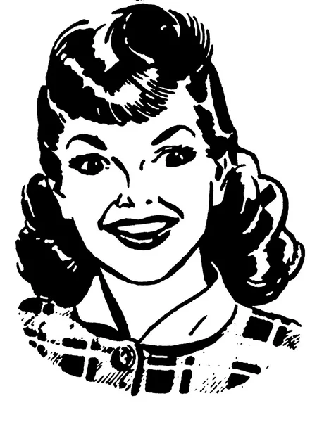 Eine schwarz-weiße Version eines Porträts einer Frau im Vintage-Stil — Stockfoto