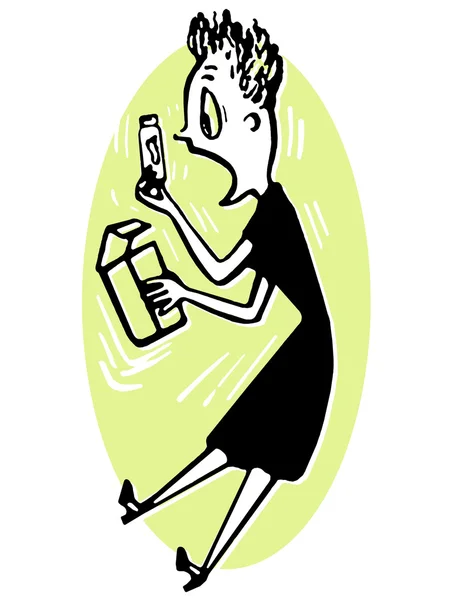 A cartoon style image of a very surprised lady — Stock Photo, Image