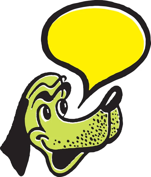 Psa zielony z żółtym dymek — Zdjęcie stockowe