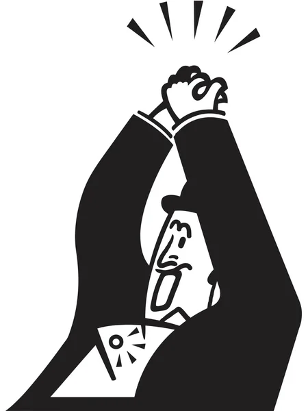 Μια μαύρη και λευκή έκδοση του μια εικόνα ρετρό από ένα άντραs στιν υγειά σασ黑色和白色版本的复古的欢呼男人形象 — Φωτογραφία Αρχείου