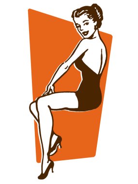 A vintage pin up girl clipart