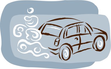 A car and exhaust cloud clipart