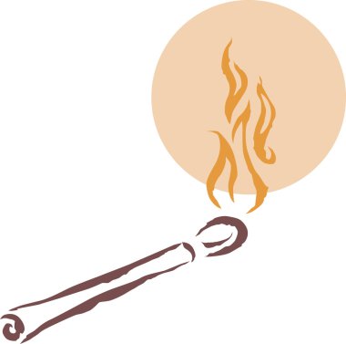 yanan bir kibrit çöpü çizimi