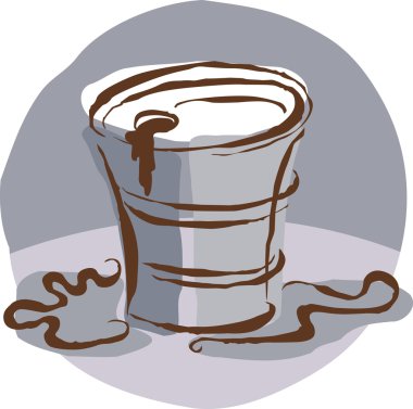 Oil spilling out of a can clipart