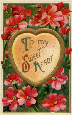 A vintage To My Sweet Heart Valentines card clipart