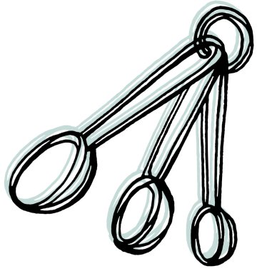 A set of measuring spoons clipart