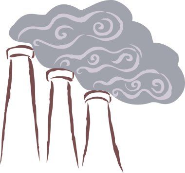 Vents emitting smoke, polluting the surrounding area clipart