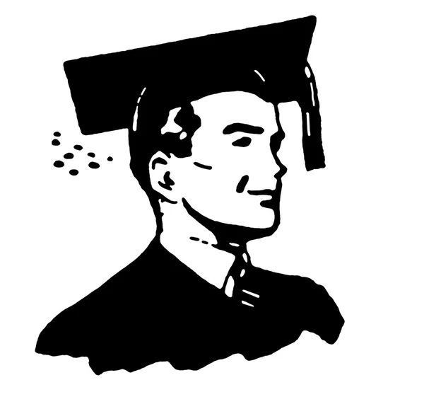 Una ilustración en blanco y negro de un graduado —  Fotos de Stock