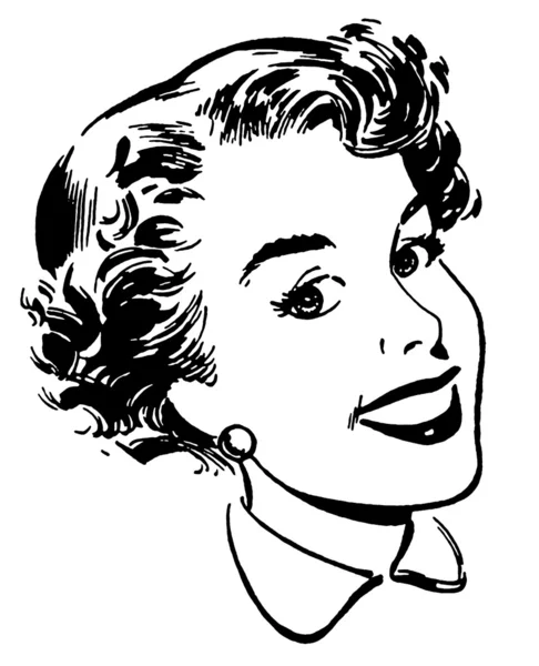 A black and white version of a vintage portrait illustration — Stock Photo, Image
