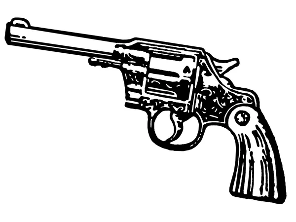 Una versión en blanco y negro de una pistola de mano vintage —  Fotos de Stock