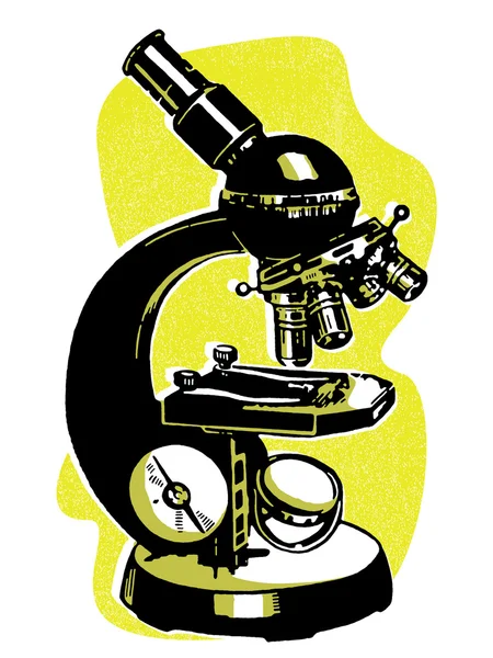 Um microscópio vintage — Fotografia de Stock