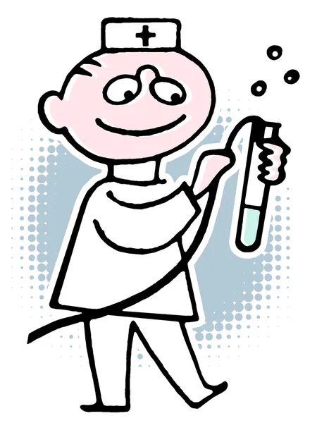 A cartoon style drawing of a doctor — Stock Photo, Image