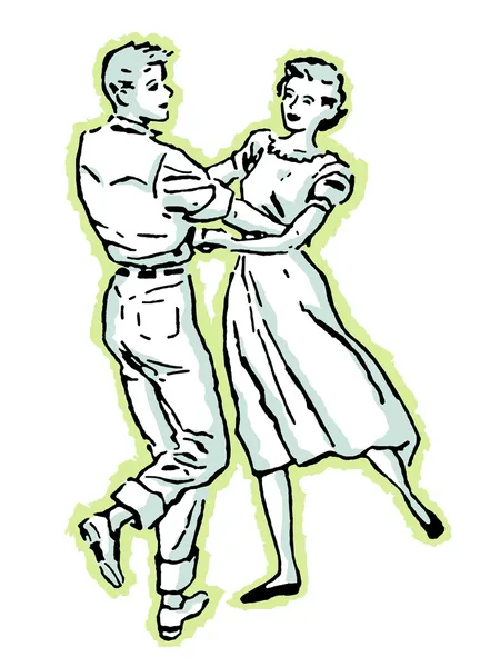 En illustration av ett par dans — Stockfoto