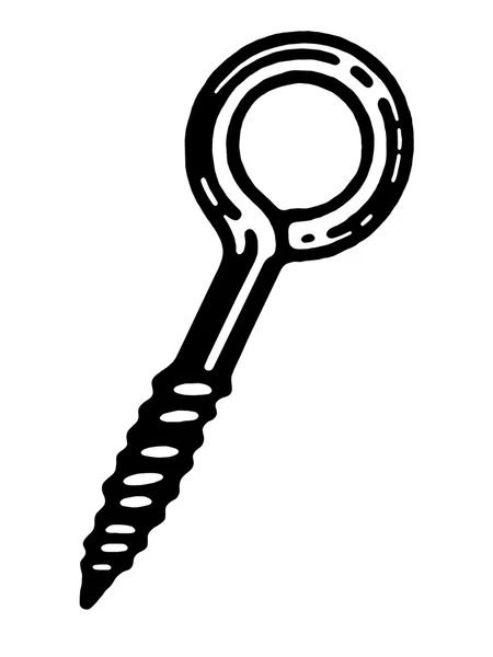 Una versión en blanco y negro de un tornillo de agujero de llave — Foto de Stock