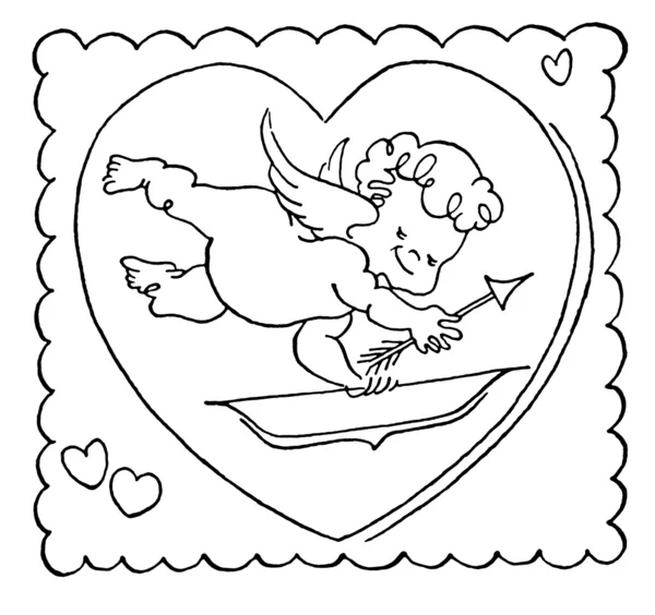 Een cartoon illustratie van een Valentijn — Stockfoto