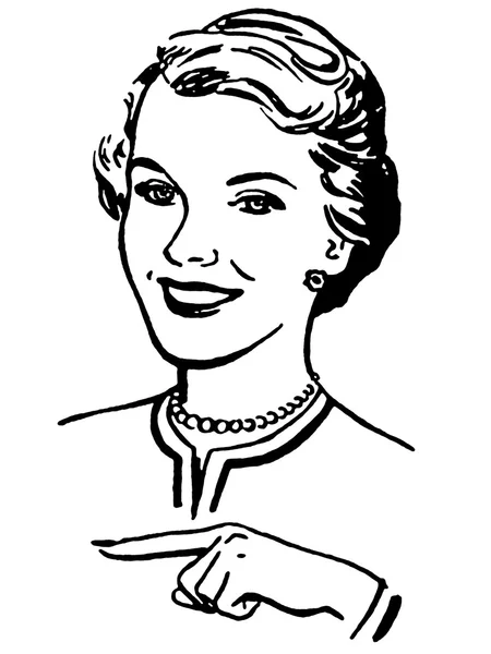 En svartvit version av en vintage-stil porträtt av en kvinna — Stockfoto