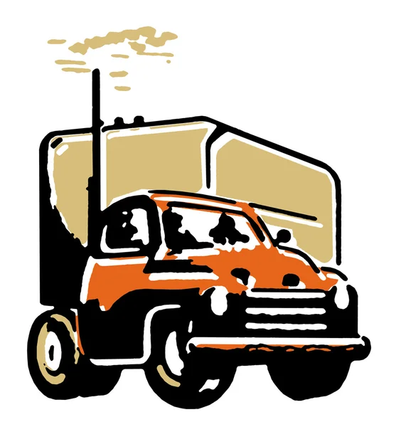 Винтажная иллюстрация грузовика — стоковое фото