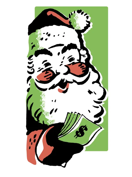 En svartvit version av en jul inspirerade santa illustration — Stockfoto