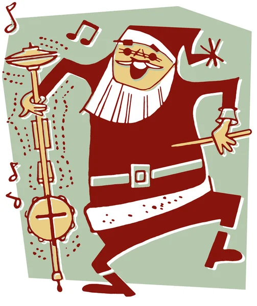 Een zwart-wit versie van een kerst geïnspireerd santa illustratie — Stockfoto