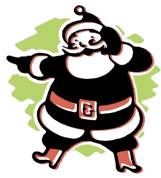 Eine schwarz-weiße Version einer weihnachtlich inspirierten Weihnachtsmann-Illustration — Stockfoto