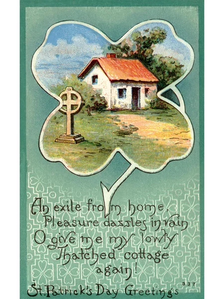 Винтажная сувенирная открытка ко Дню Святого Патрика — стоковое фото