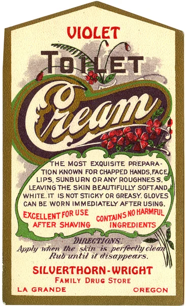 Vintage label voor huid crème — Stockfoto