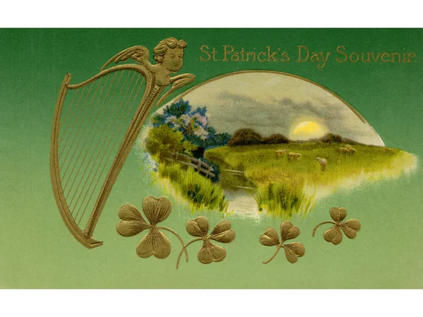 Винтажная сувенирная открытка ко Дню Святого Патрика — стоковое фото