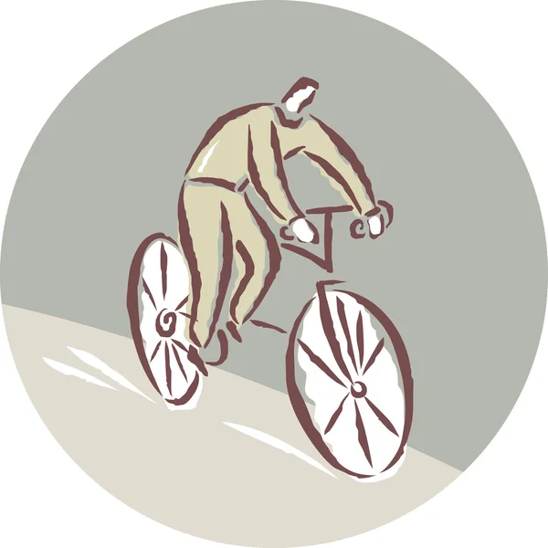 Een man op een fiets fietsen — Stockfoto