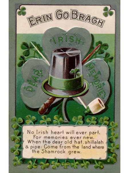 Ирландское стихотворение, напечатанное на винтажной открытке — стоковое фото