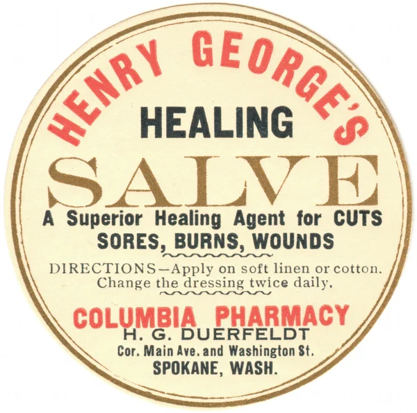 Een vintage label voor genezing salve — Stockfoto