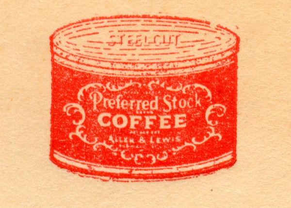 Rote Kaffeedose — Stockfoto