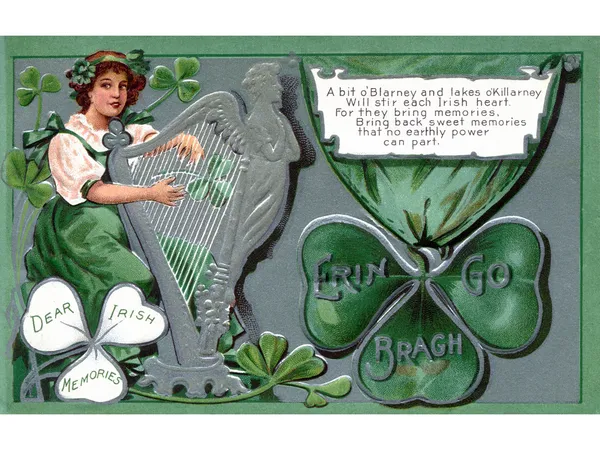 Ein irisches Gedicht, gedruckt auf einer Vintage-Karte — Stockfoto