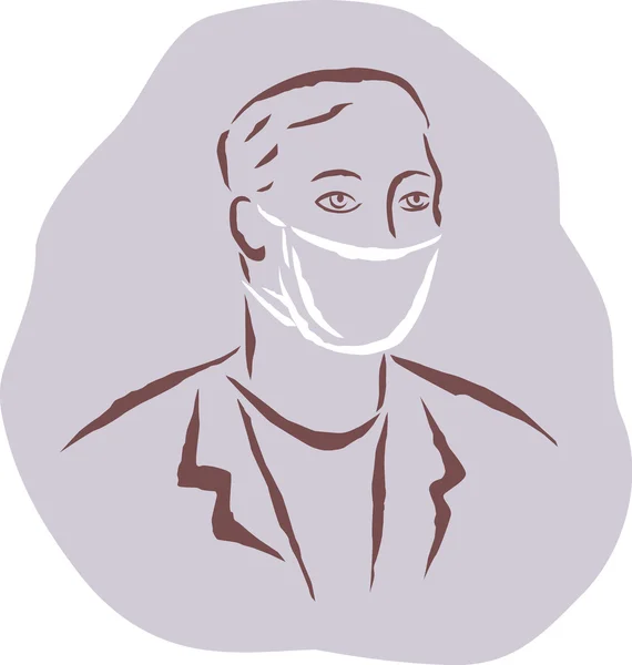 Ένας άνθρωπος που φοράει μια χειρουργική μάσκα — Φωτογραφία Αρχείου