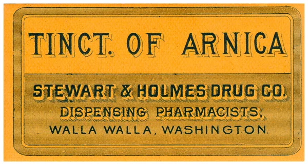 Un'etichetta di tintura medica vintage — Foto Stock