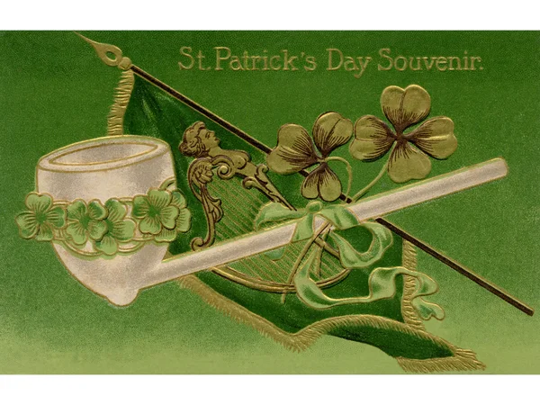 Ирландское стихотворение, напечатанное на винтажной открытке — стоковое фото
