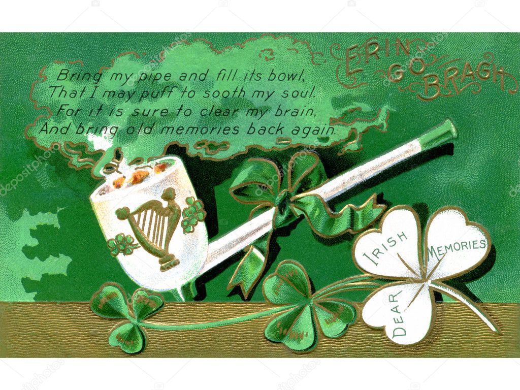 A vintage card with a St Patrick's Day poem