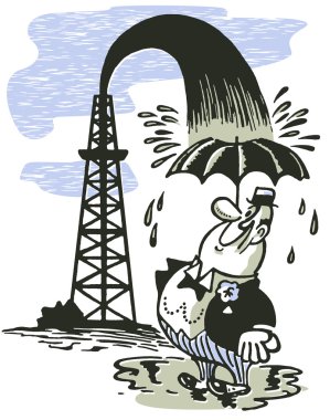 An illustration of a stereotypical oil merchant clipart