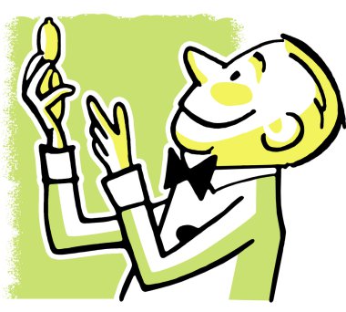A man looking into a small mirror clipart