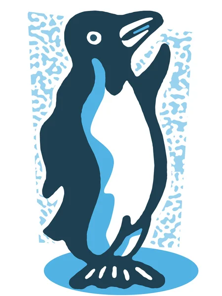 一只企鹅的绘制 — 图库照片