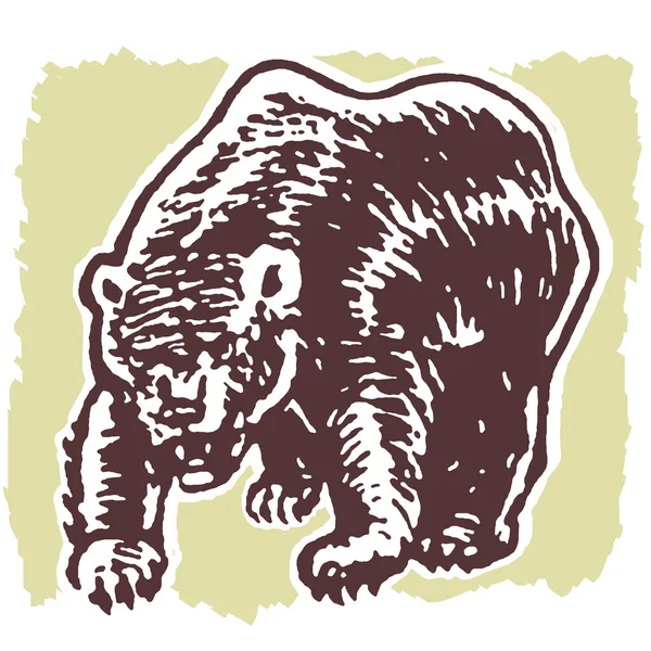 Eine Illustration eines grimmig aussehenden Bären — Stockfoto