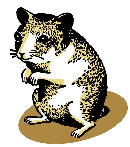 En illustration av en hamster stående på bakbenen — Stockfoto