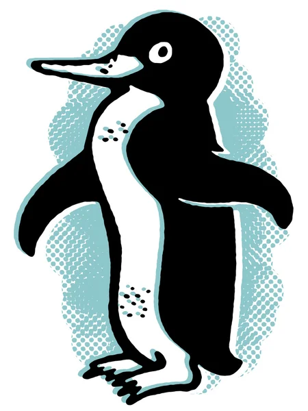 Una piccola stampa pinguino — Foto Stock
