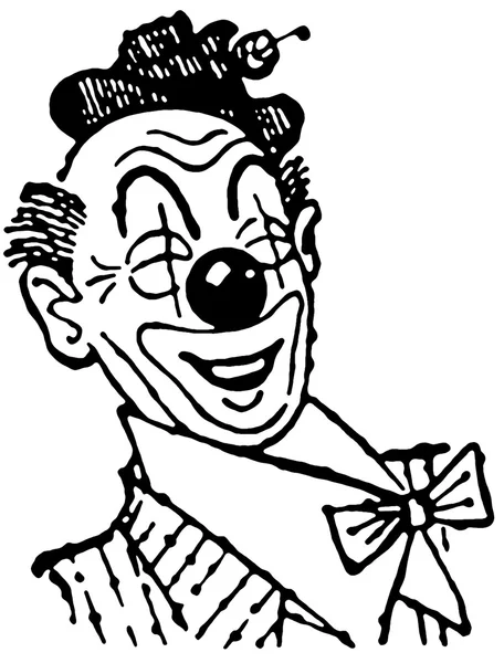 Чорно-біла версія ілюстрації клоуна — стокове фото