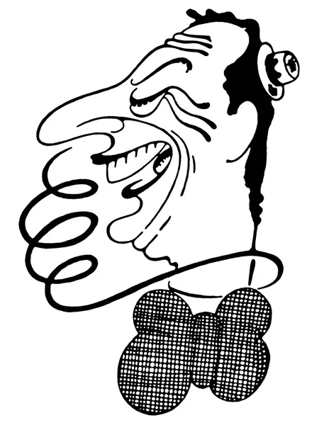 Eine schwarz-weiße Version einer Illustration eines Zirkusartisten — Stockfoto