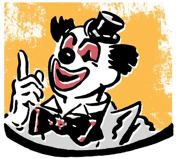Een illustratie van een gelukkig uitziende clown — Stockfoto