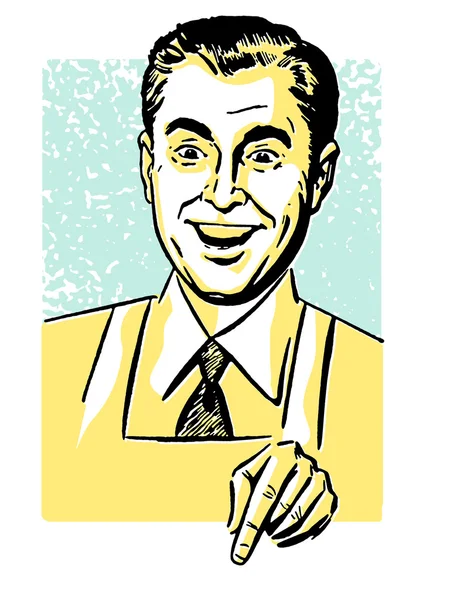 Porträt eines Mannes mit Hemd und Krawatte und Schürze — Stockfoto