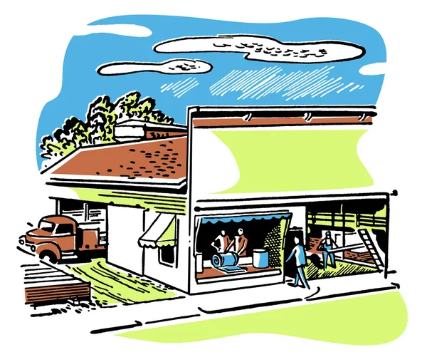 An illustration of a shop front — Stock Photo, Image