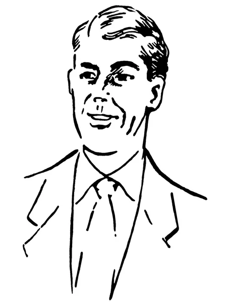Una versione in bianco e nero di un'illustrazione grafica di un uomo d'affari — Foto Stock