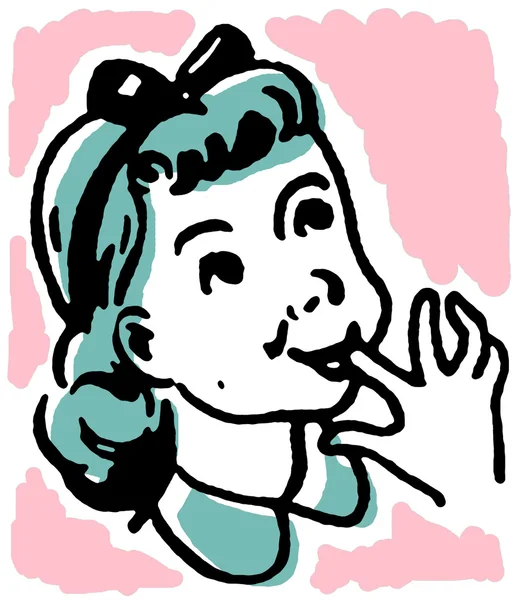 Portrait of girl sucking finger — Stock Photo, Image