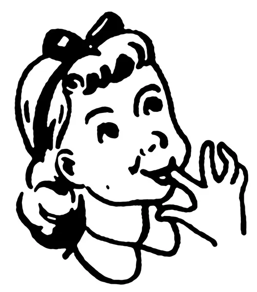 Πορτραίτο κοριτσιού πιπίλισμα δακτύλου — Φωτογραφία Αρχείου